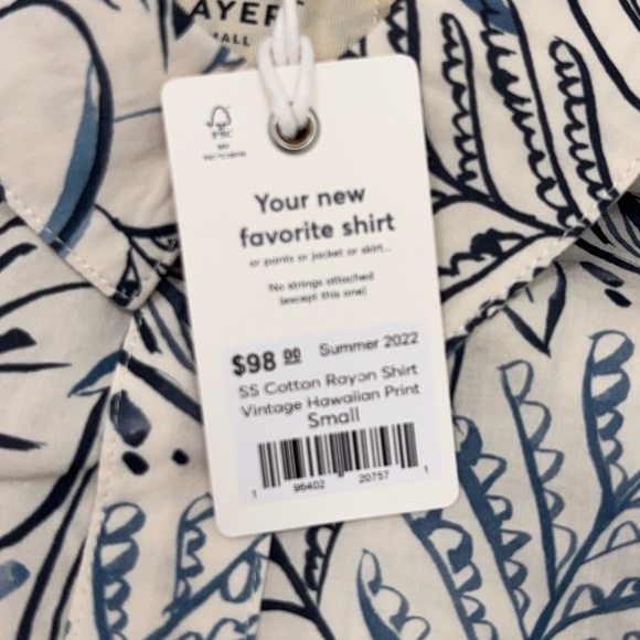 Marine Layer Vintage Hawaiian Print SS Cotton Rayon Shirt | Size Small | NEW - Picture 4 of 5